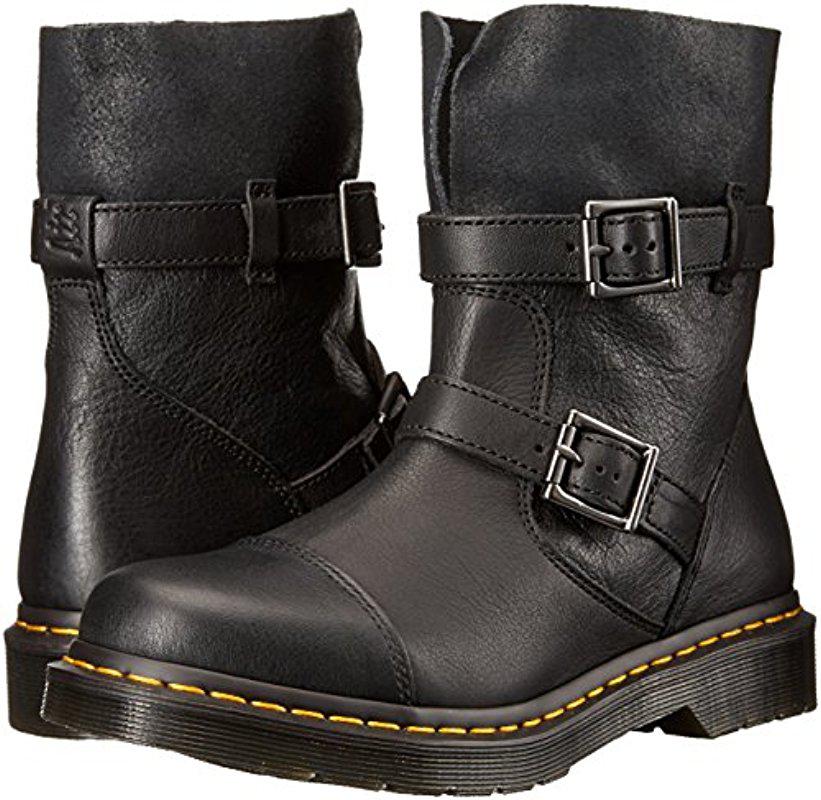 Dr. Martens Kristy In Black Virginia Leather Fashion Boot | Lyst