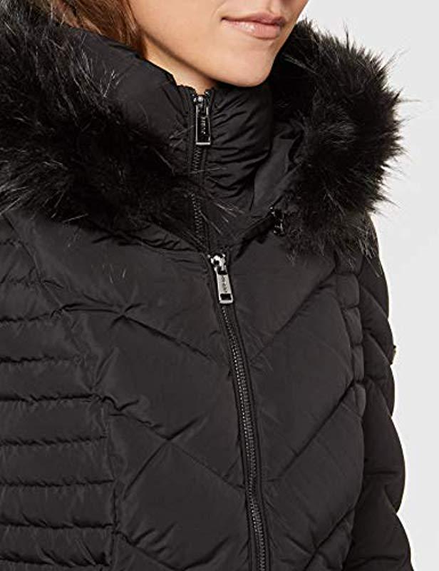 Patricia Long Down Jacket Abrigo para Mujer Guess de color Negro | Lyst