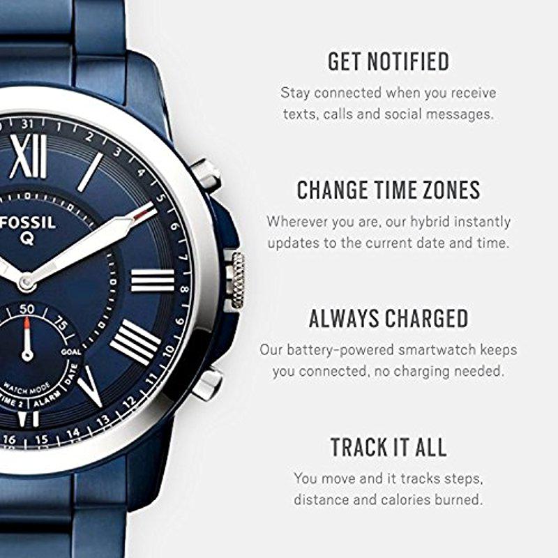 fossil hybrid smartwatch navy blue