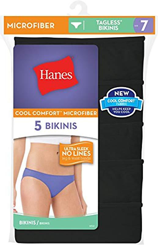 Hanes Microfiber Bikini Panties, Assorted (pack Of 5) | Lyst