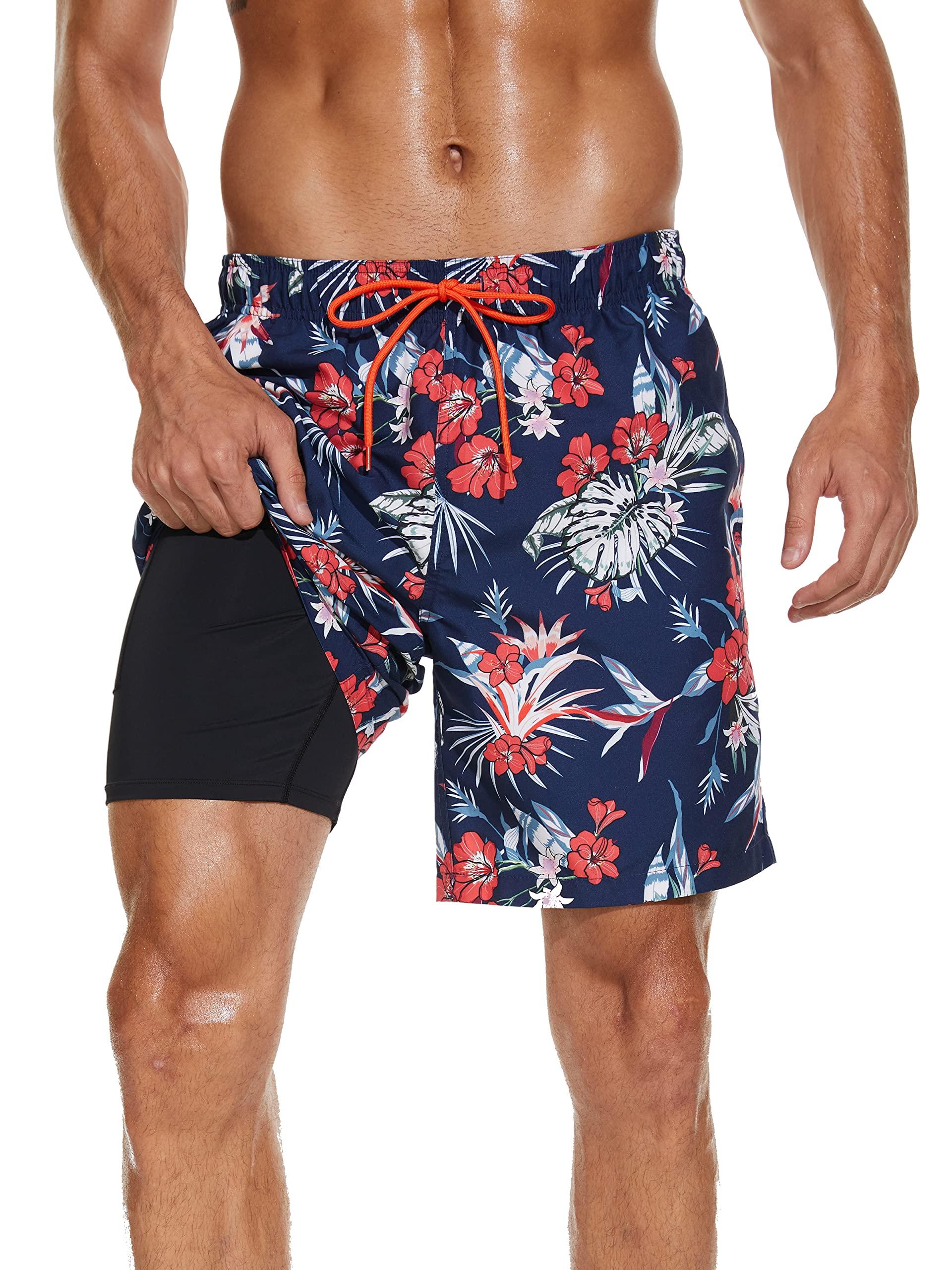 HIKARO S Swim Shorts Swimming Trunks With Compression Liner 2 In 1 Quick  Dry Summer Board Shorts For in Blue for Men | Lyst UK