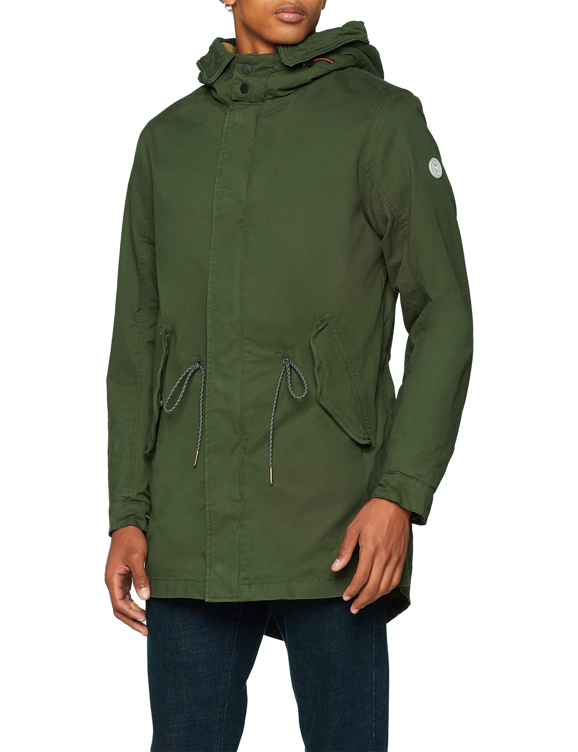 Scotch & Soda Classic Hooded Parka With Teddy Lining in Green for Men - Lyst
