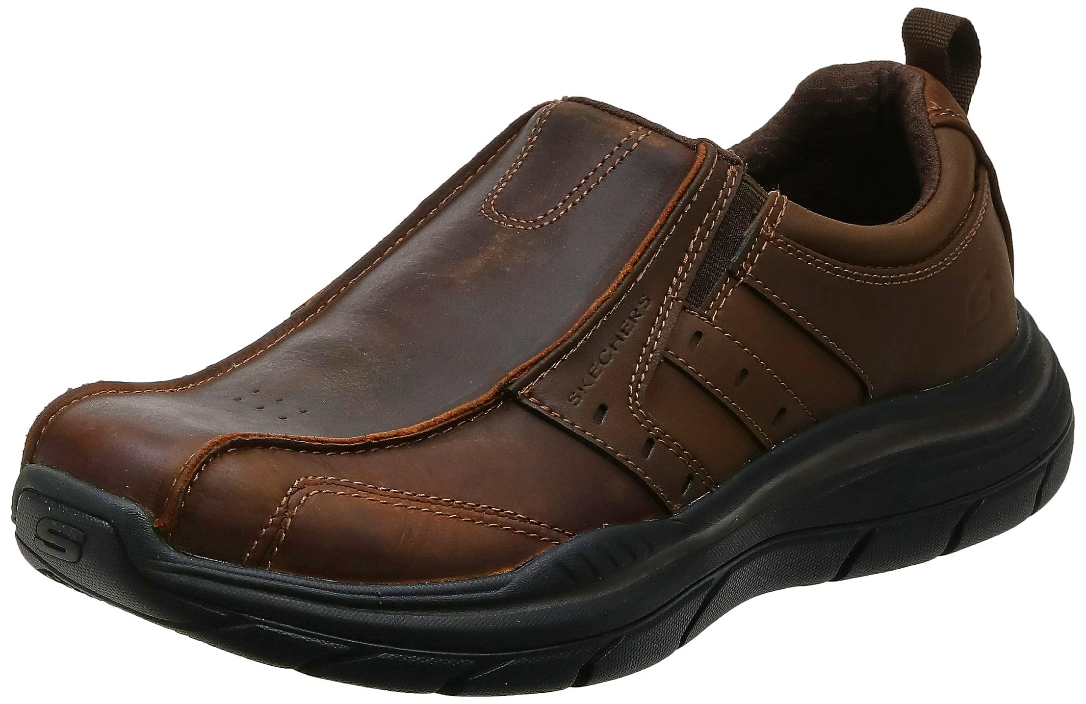 Skechers Expected 2.0-wildon Leather Slip On Moccasin in Brown for Men |  Lyst