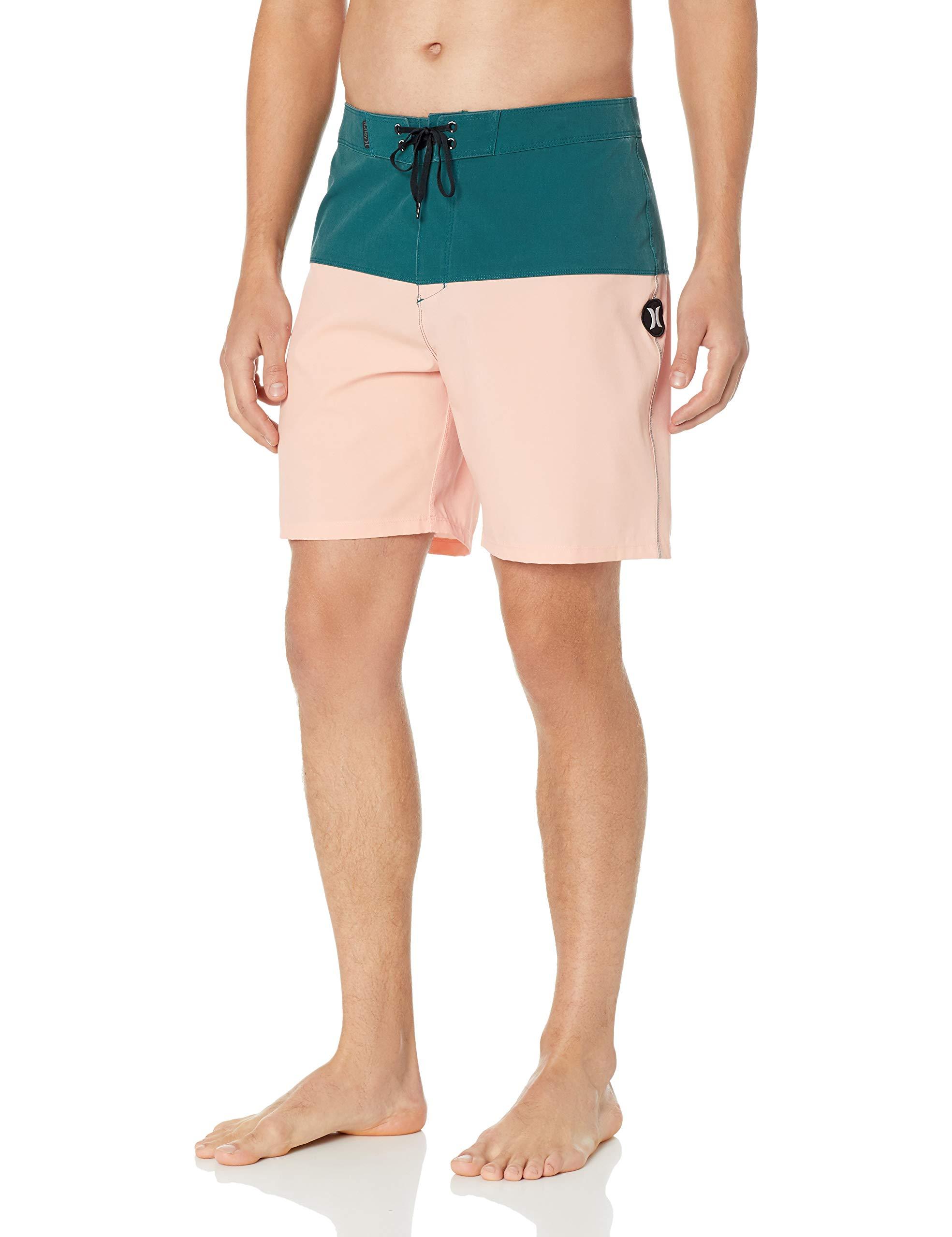 Hurley Mens Phantom Stretch Printed 18 Straight Hem Boardshort Swim Short