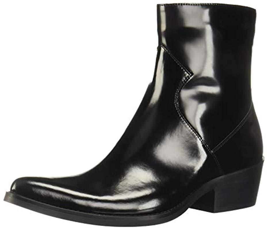 Calvin Klein Alden Box Calf Fashion Boot in Black for Men | Lyst