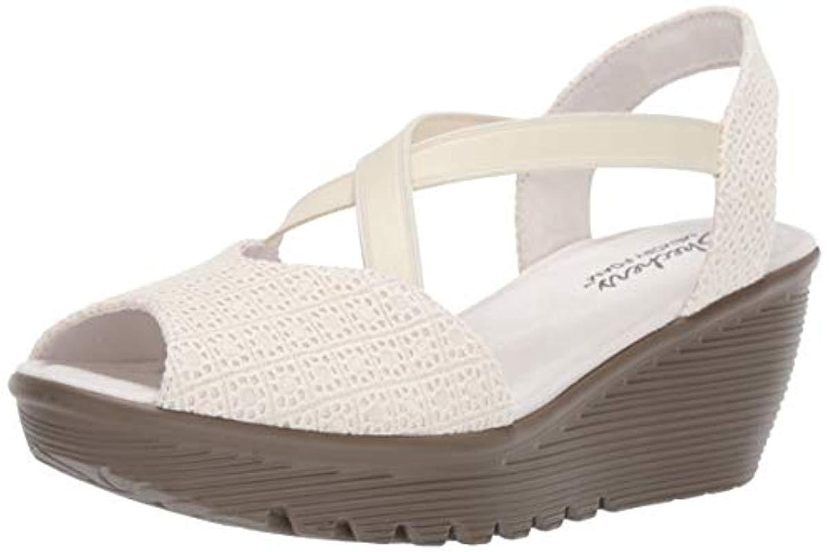 Skechers women's parallel peep toe ghillie sales slingback wedge sandal