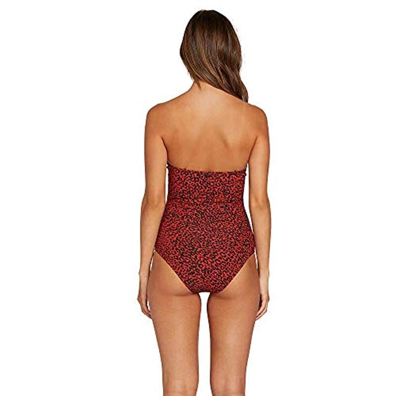 Volcom Womens on The Spot Leopard Print One Piece Swimsuit