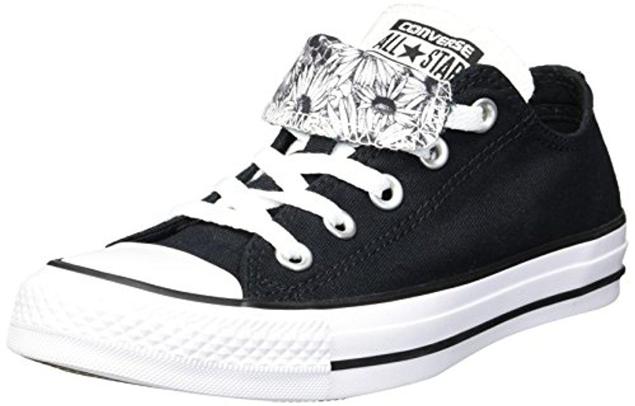 Converse Rubber Double Tongue Floral Low Top Sneaker in Black/White/Black  (Black) | Lyst