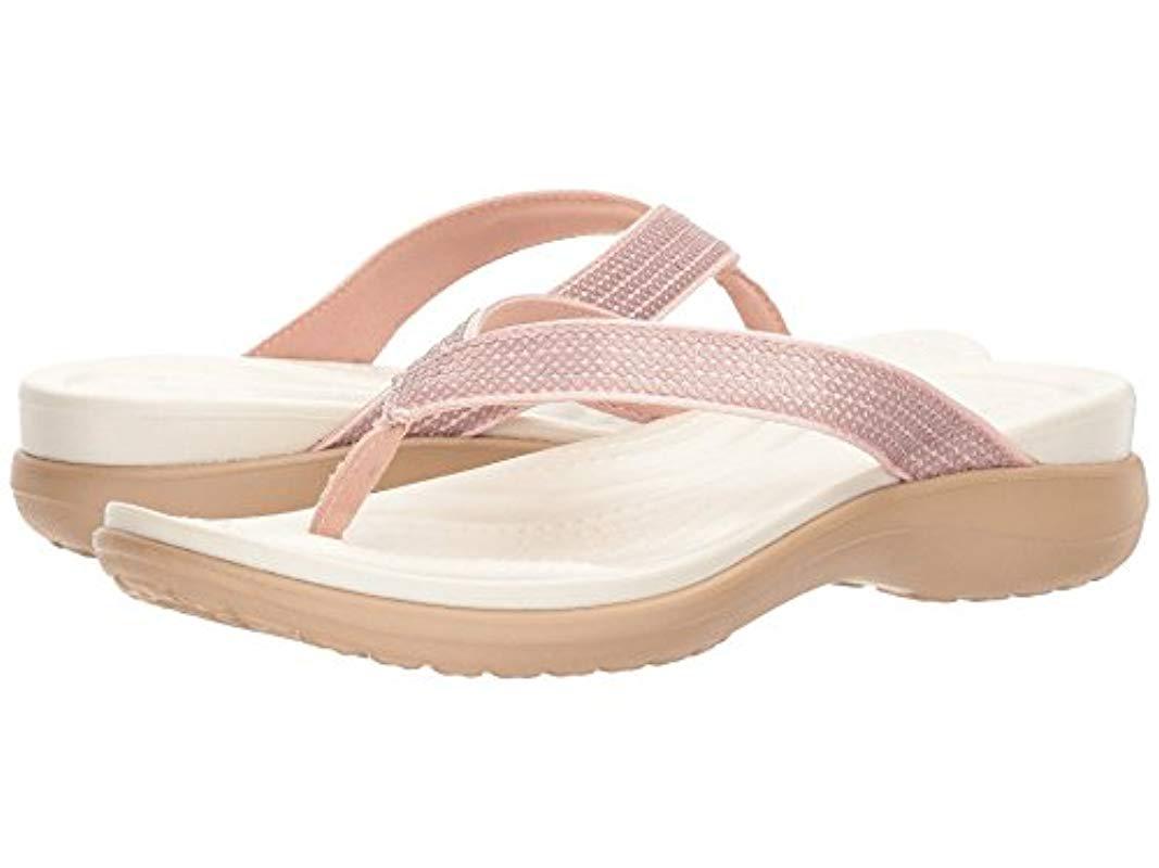 crocs capri v sequin casual lightweight beach flip flop
