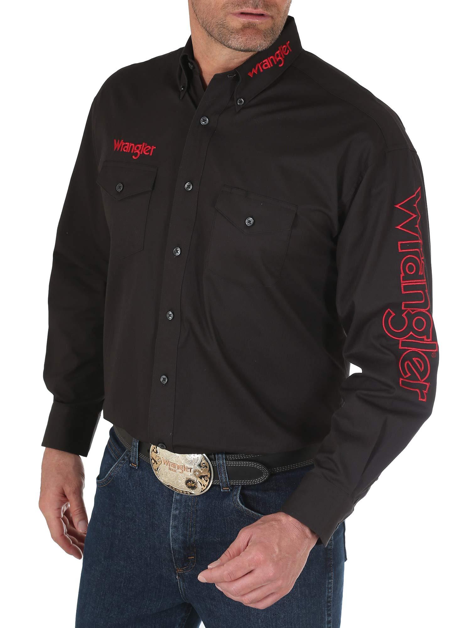 Wrangler Cotton Big & Tall Long Sleeve Western Logo Button Shirt in ...