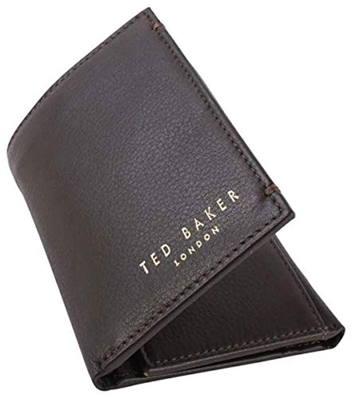Ted Baker Jonnys Leather Card Wallet Chocolate Brown for Men - Lyst