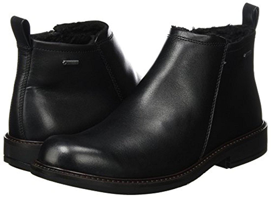 Ecco Leather Holton Plain Toe Goretex Chelsea Boot in Black for Men Lyst