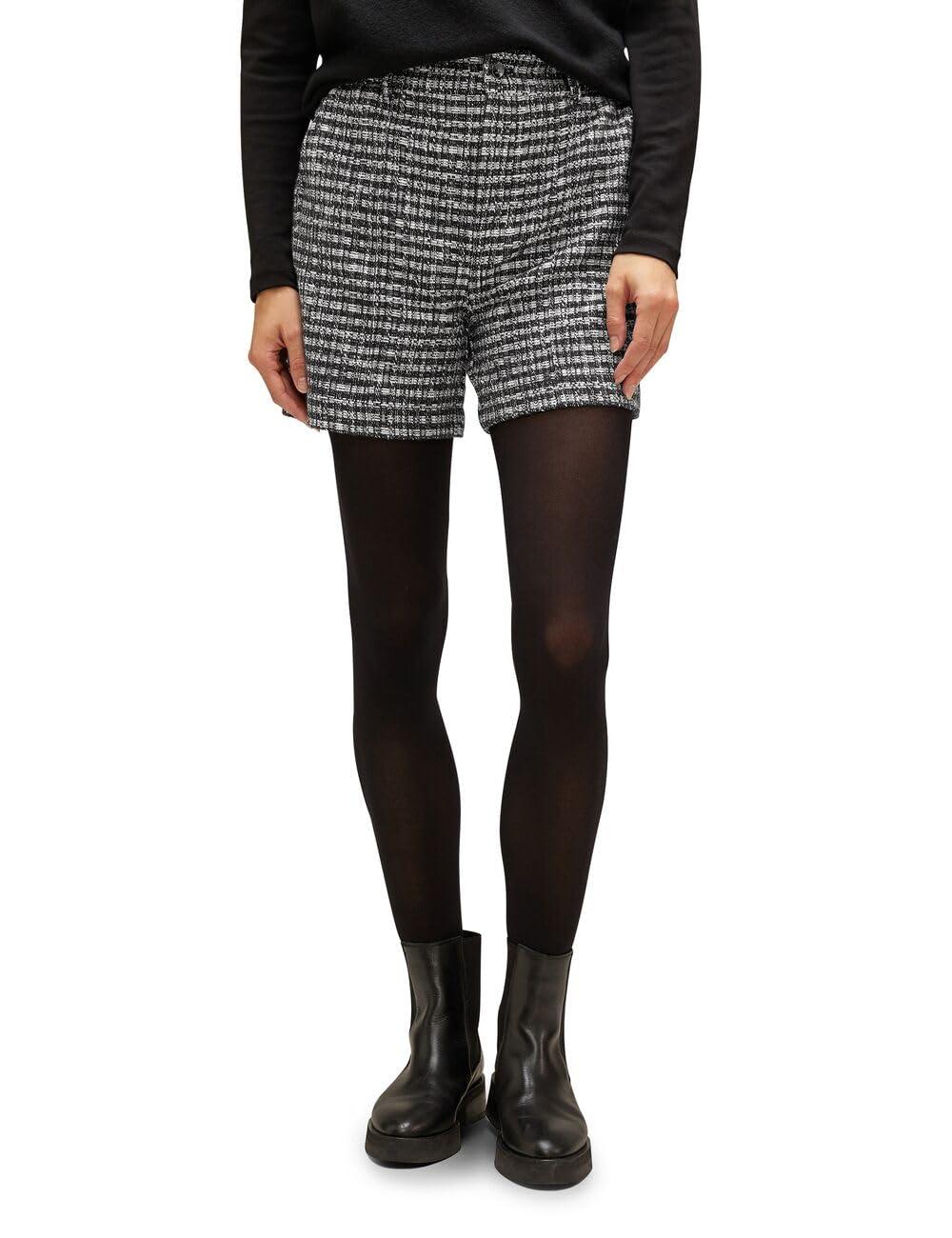 Street One Damen Hose Bouclé – High Waist, Straight Leg, Mit Stretchbund & Seitentaschen