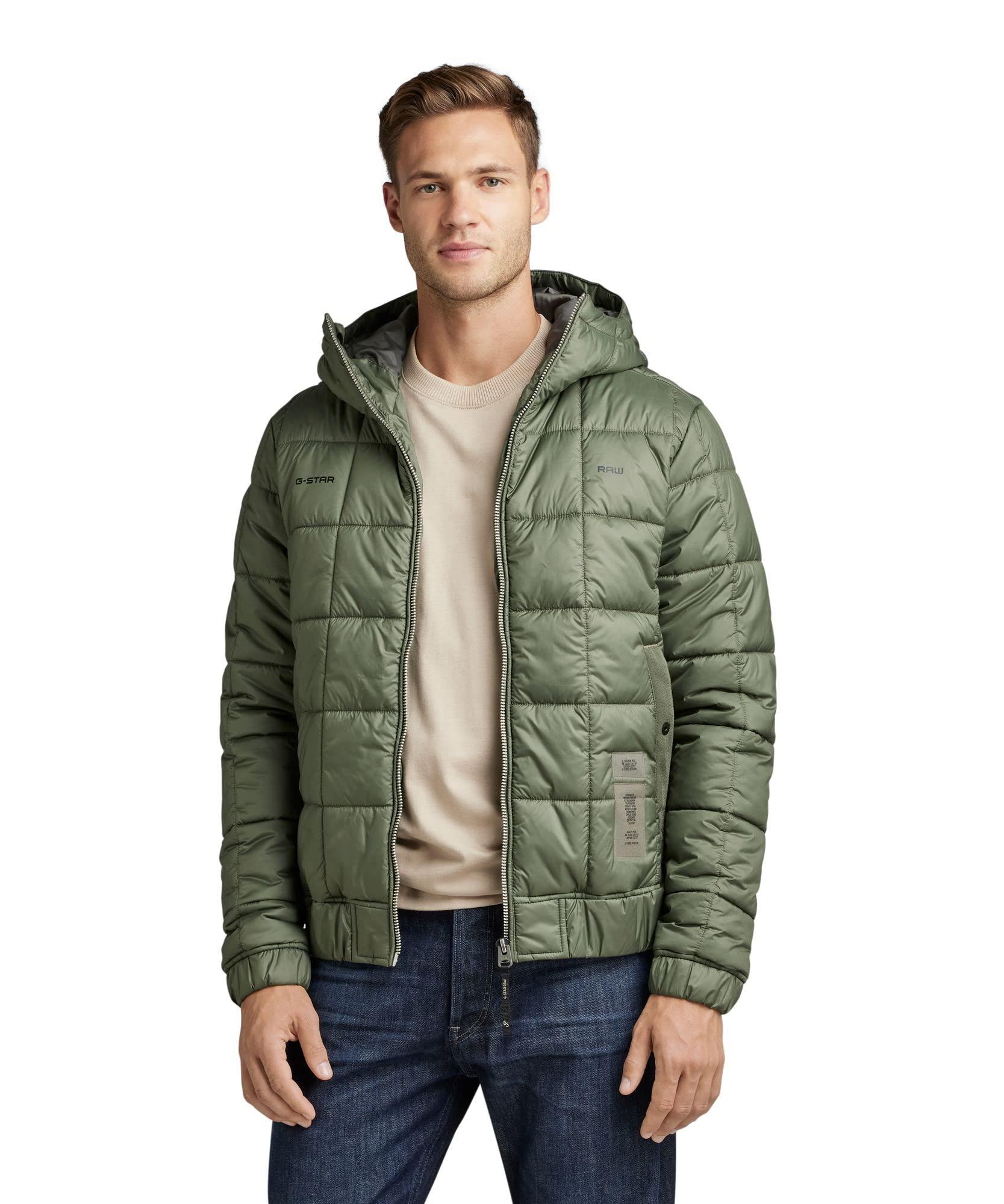 G-Star RAW Meefic Sqr Quilted Hdd Jkt Jacket in Green for Men | Lyst