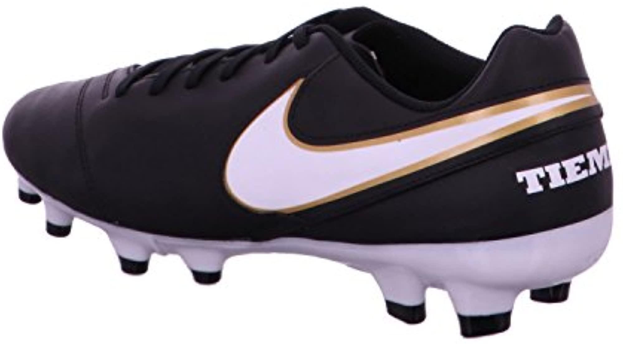 black leather nike shoes,Nike Tiempo Genio II Leather TF - Men's - Soccer -  Shoes - Pure Platinum/Black/Metallic Silver/Hyper O