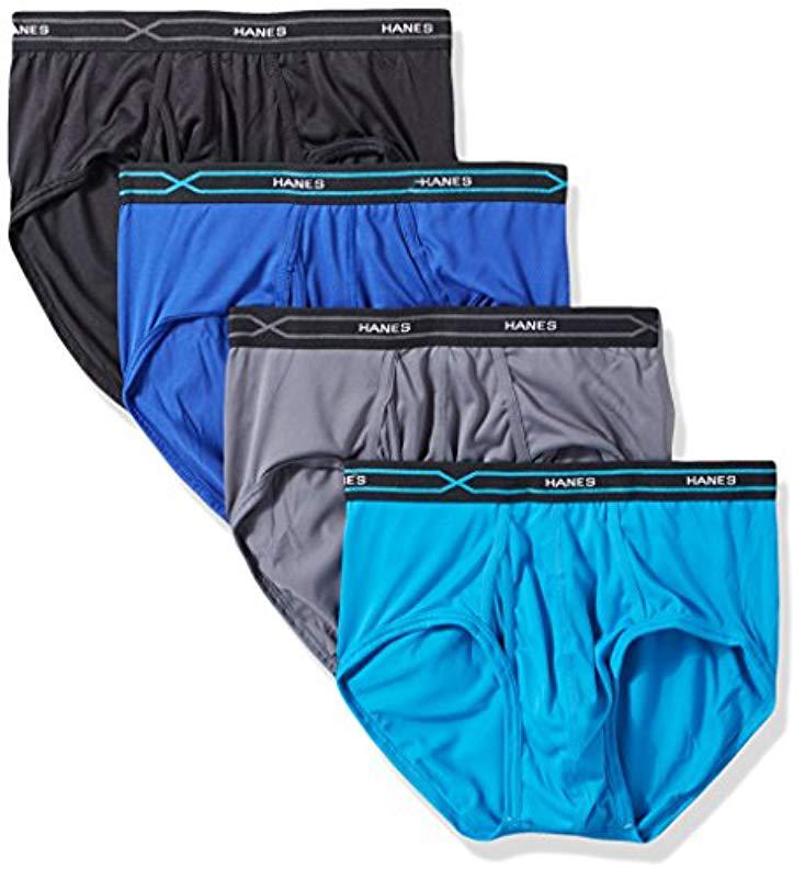 Hanes Men's 4-Pack X-Temp Performance Cool Polyester Dyed Briefs 
