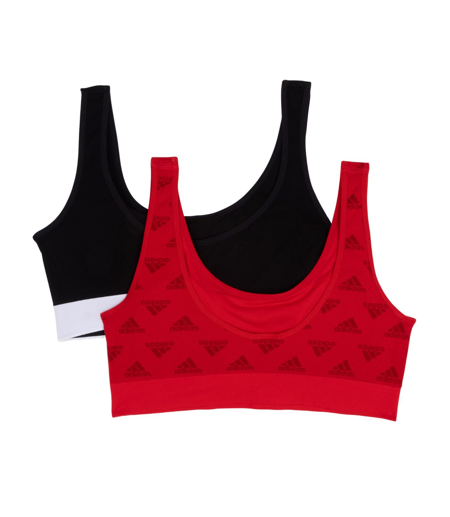 adidas Seamless Bralette With Removable Cups in Red