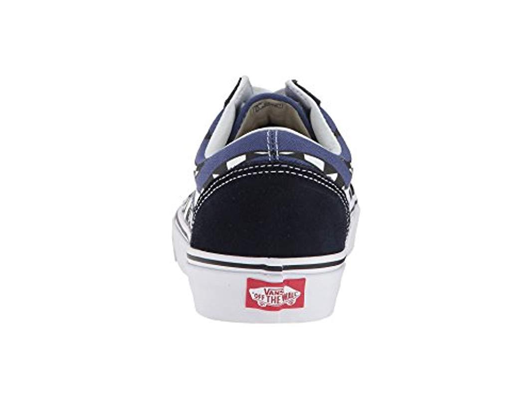 navy blue flame vans