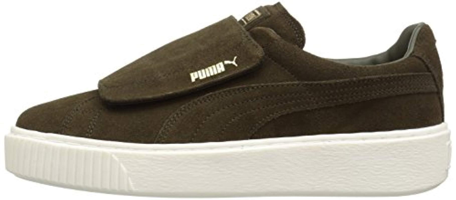PUMA Suede Platform Strap Wn Sneaker in Green - Lyst