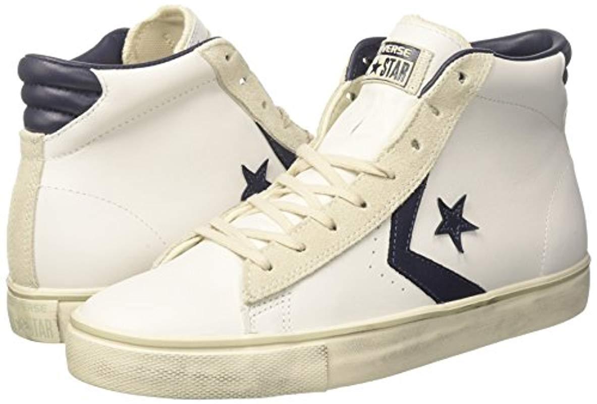 Converse Leather Adults' Lifestyle Pro Lthr Vulc Mid Low-top Sneakers in  White for Men - Lyst