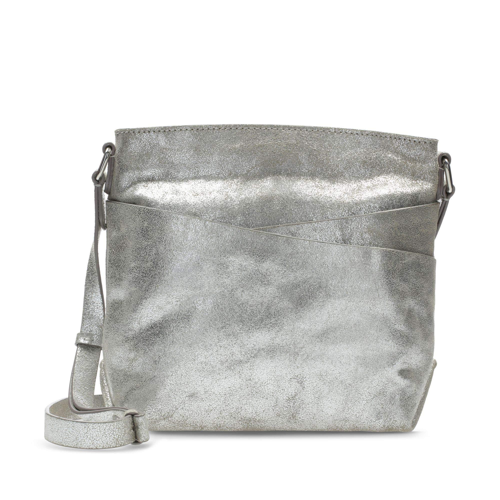 clarks silver leather bag