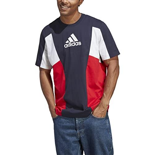 adidas Essentials Colorblock T-shirt in Red for Men | Lyst