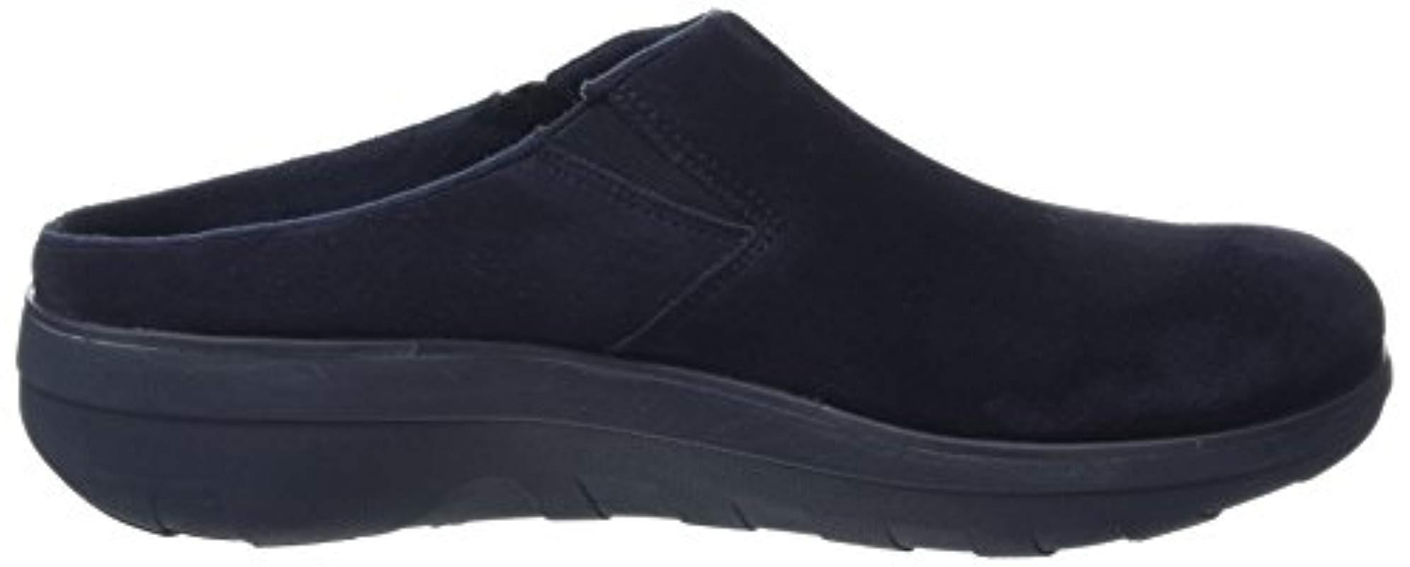 blue suede clogs