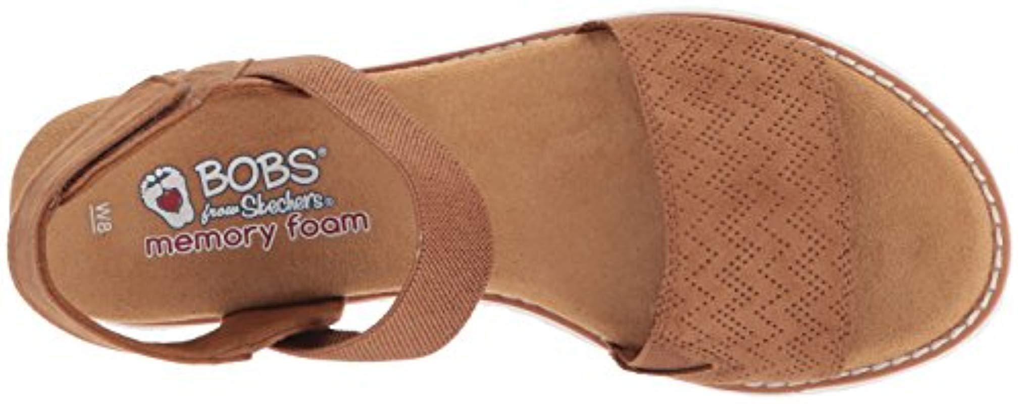 Skechers Bobs Desert Kiss Flat Sandal in Chestnut (Brown) | Lyst