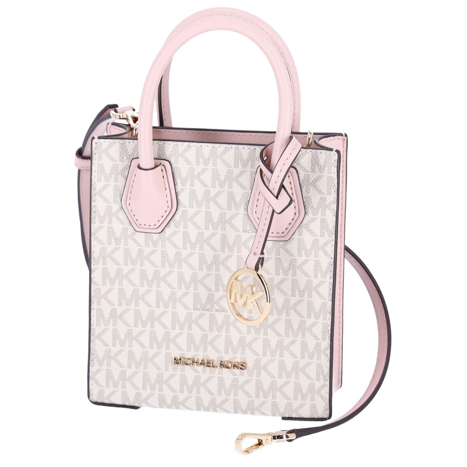 Michael Kors Mercer Pebbled Leather Ns Crossbody Bag in White