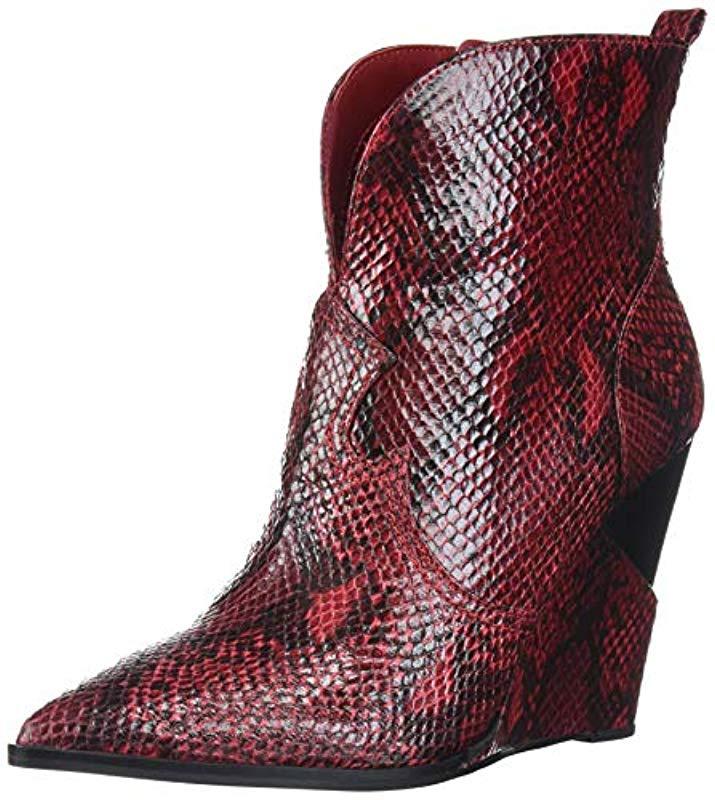 snakeskin wedge boots