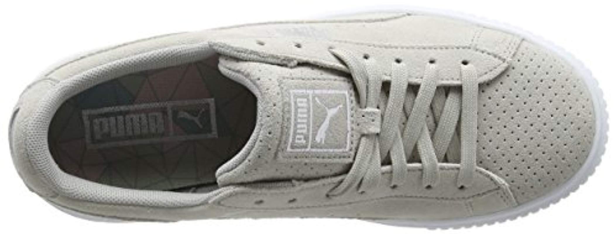 puma suede platform perf grise