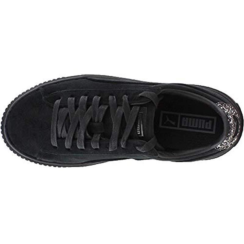 puma platform velvet crushed gem