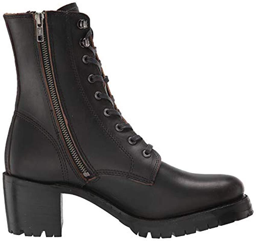 frye women's sabrina moto lace up combat boot