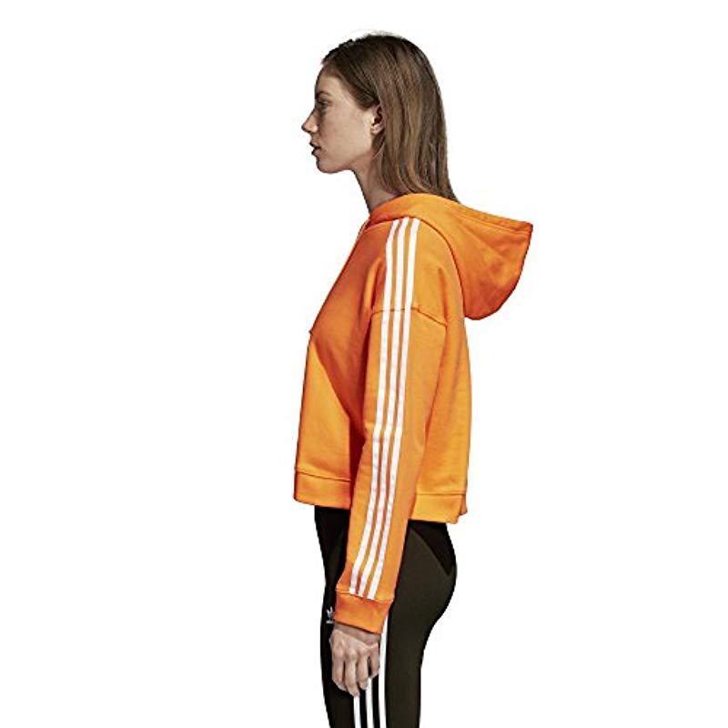 orange adidas cropped hoodie