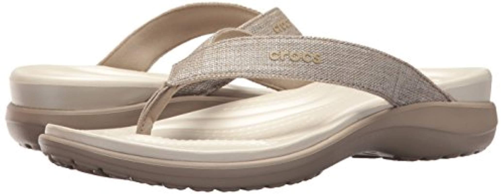 crocs capri v shimmer flip flops
