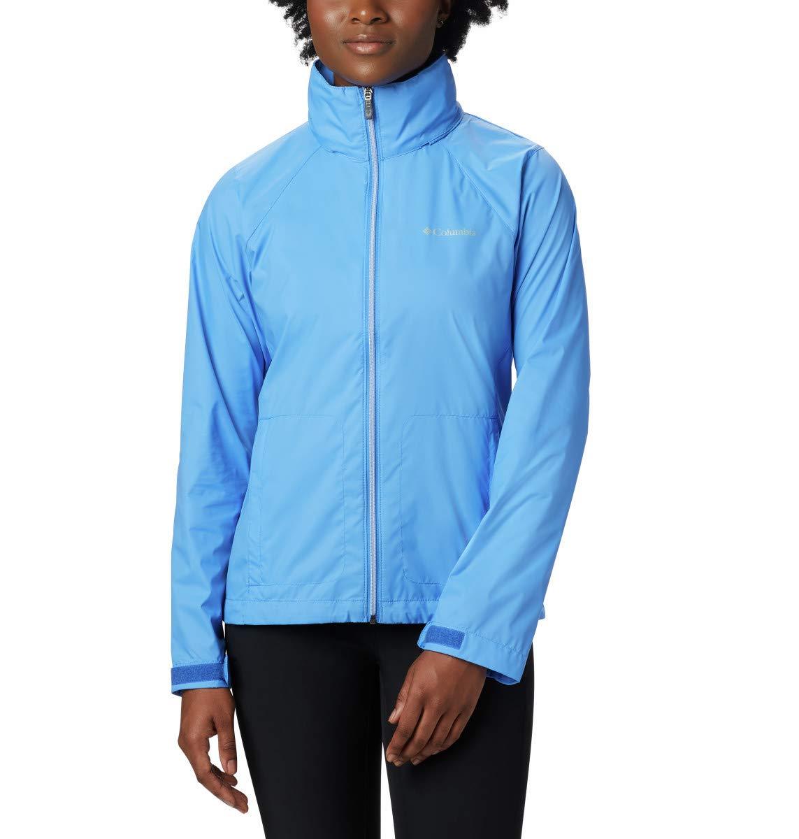 bright blue waterproof jacket