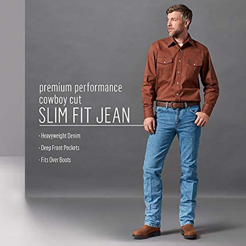 cowboy cut slim fit wranglers