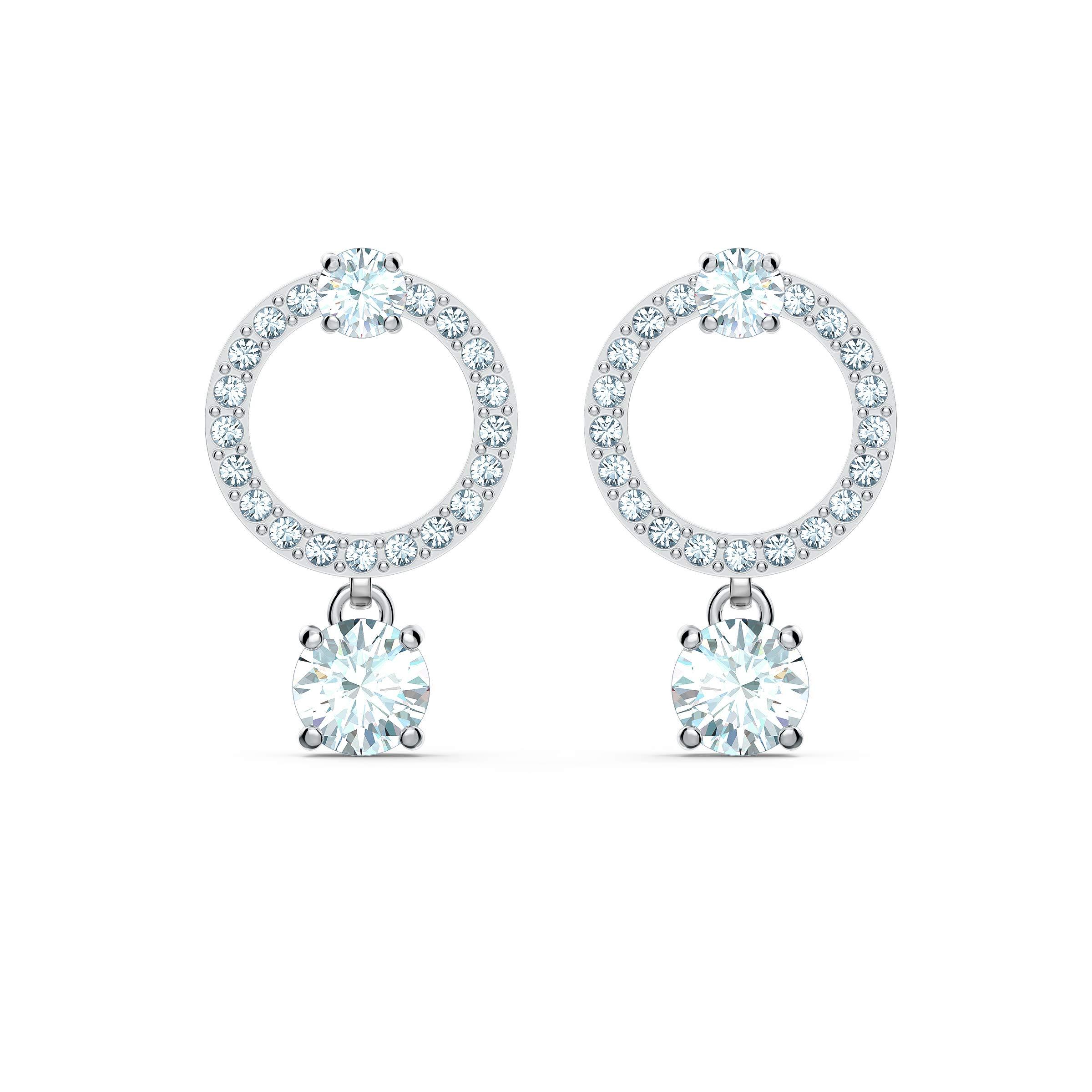 Swarovski Attract Circle Pierced Earrings With Circle Cut Crystals And  Matching Pavé On A Rhodium Plated Post With Butterfly Back Closure in White  - Save 28% - Lyst