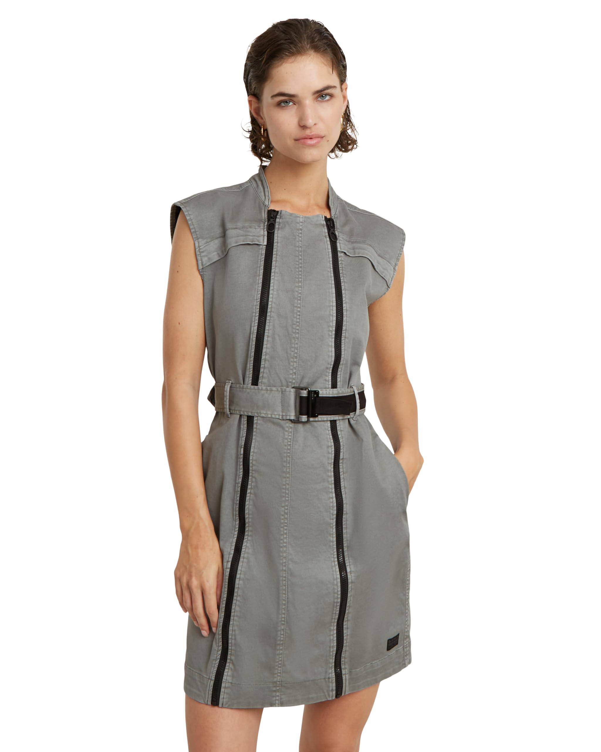 G-Star G-star Multi Zip Dress in Grey Lyst UK