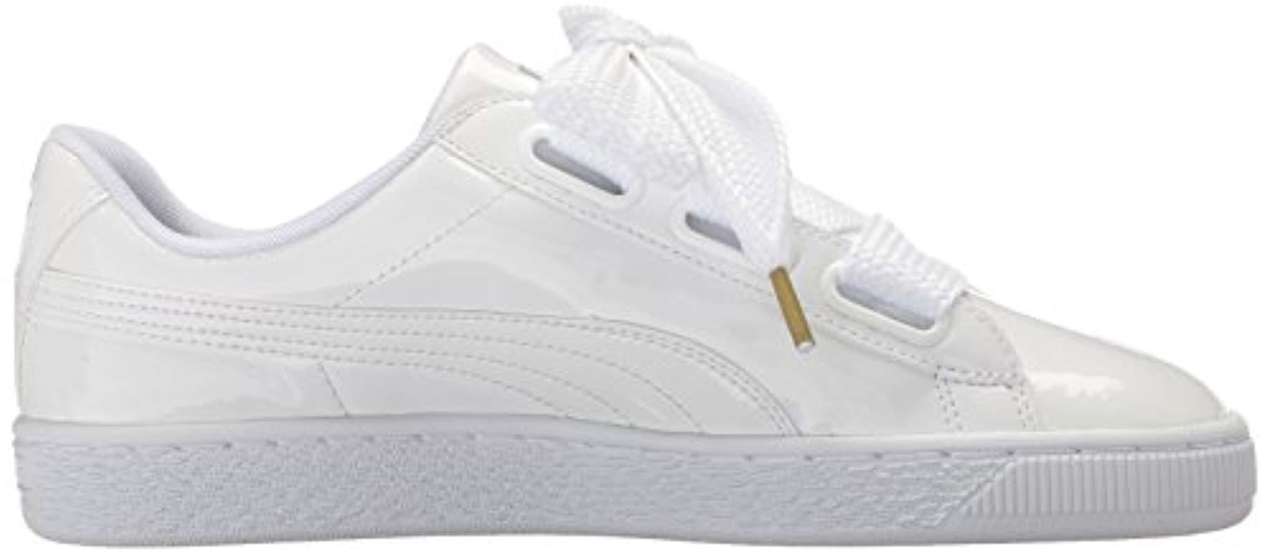 puma patent white trainers