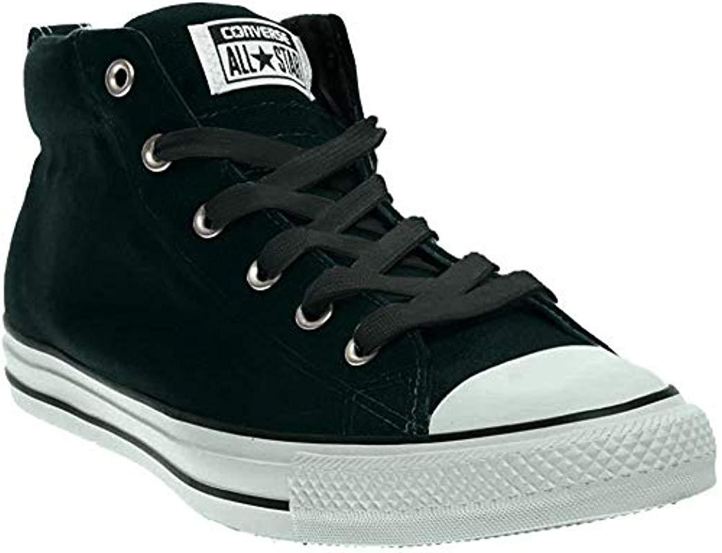 تاريس Converse Street Canvas Mid Top Sneaker in Black/Black/White (Black ... تاريس