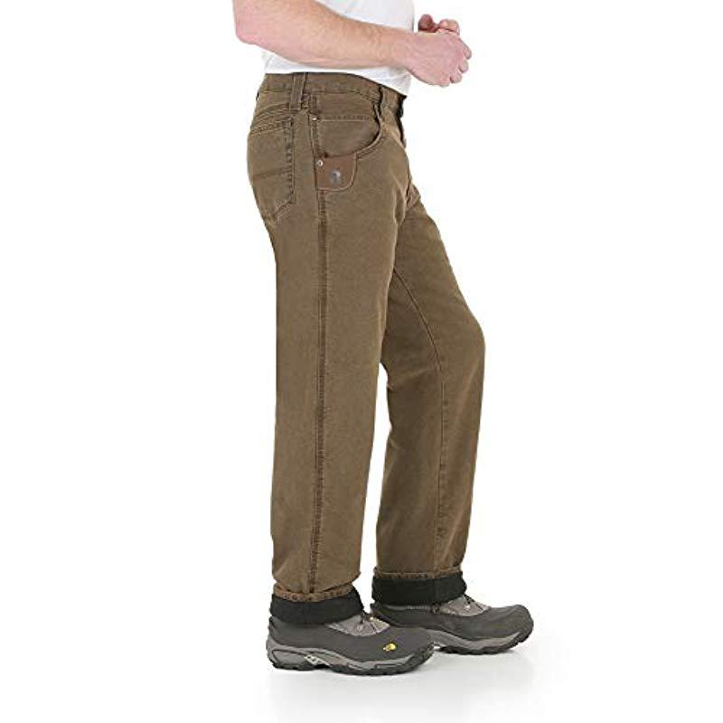 wrangler riggs fleece lined jeans
