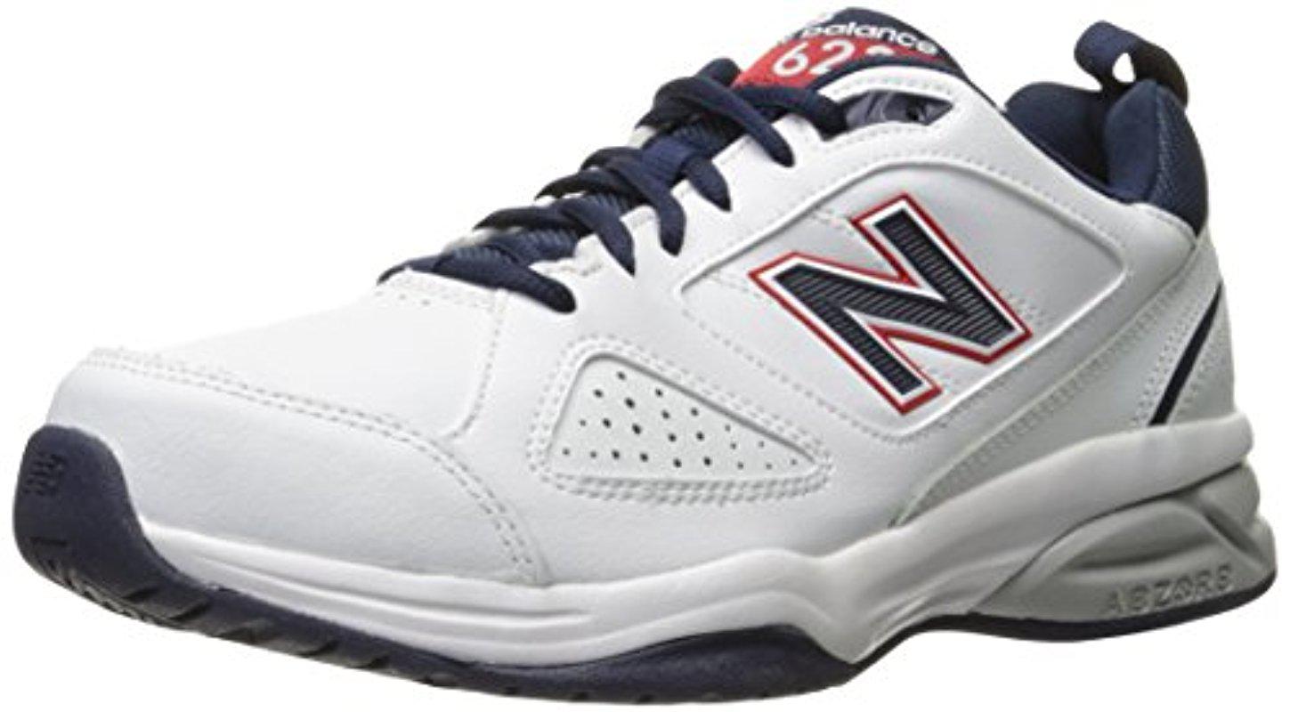 New Balance Suede Mx623v3 Training Shoe in White/Navy/Red (Blue) for