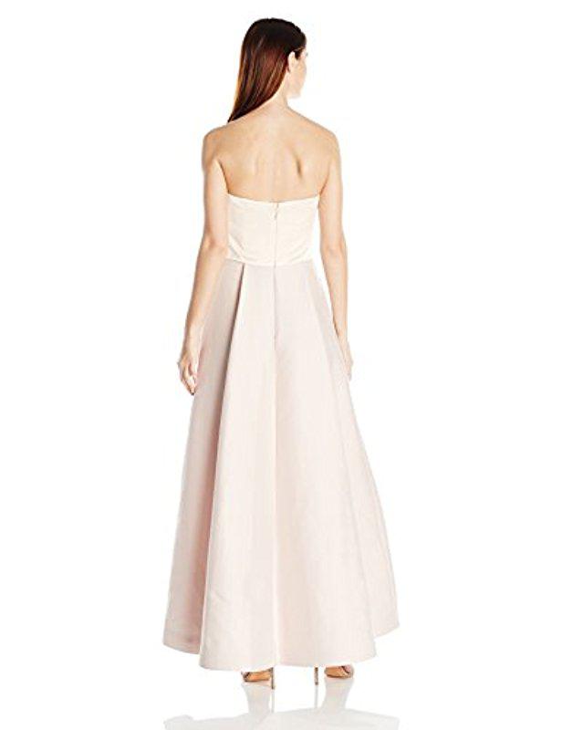Halston Satin Strapless Jumpsuit With 