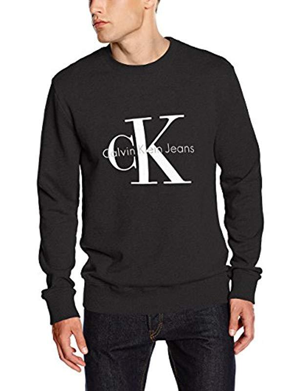 Crewneck HWK Sudadera Calvin Klein de Algodón de color Negro para hombre -  Lyst