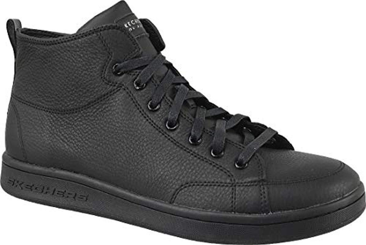 Skechers Leather Skecher Street Omne-midtown Fashion Sneaker in Black/Black  (Black) - Lyst