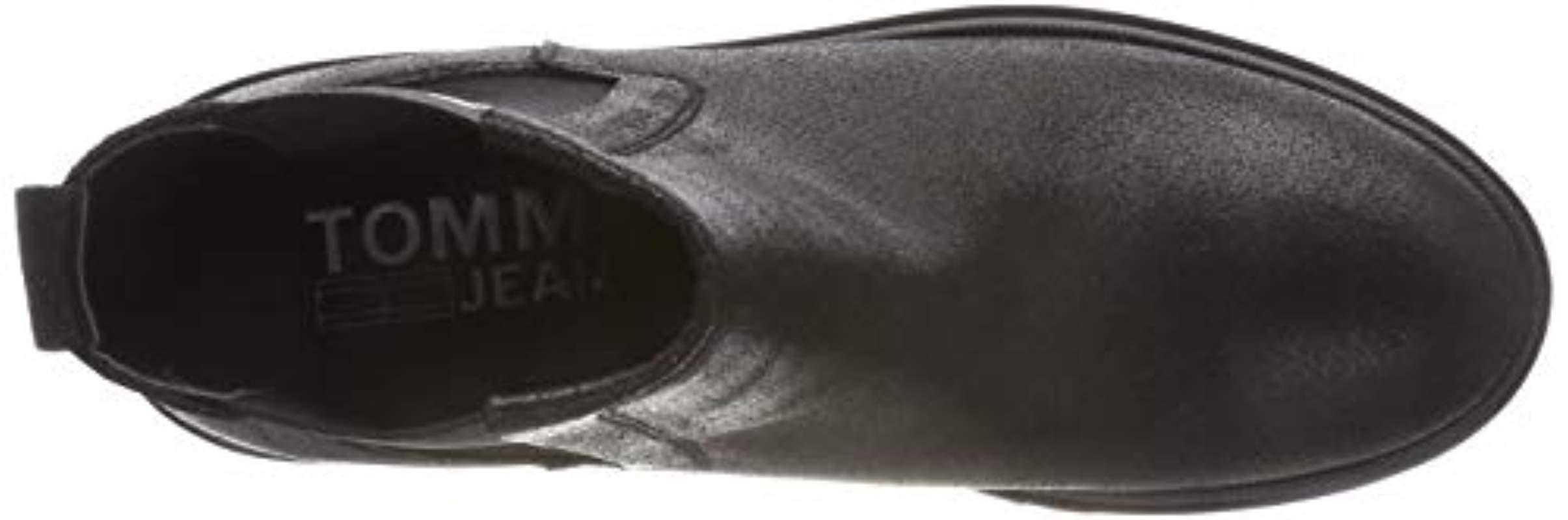 tommy hilfiger metallic cleated chelsea boot