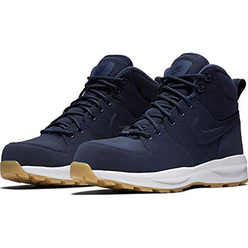 Nike Manoa Leather Hiking Boot in Midnight Navy/White (Blue) for Men - Lyst