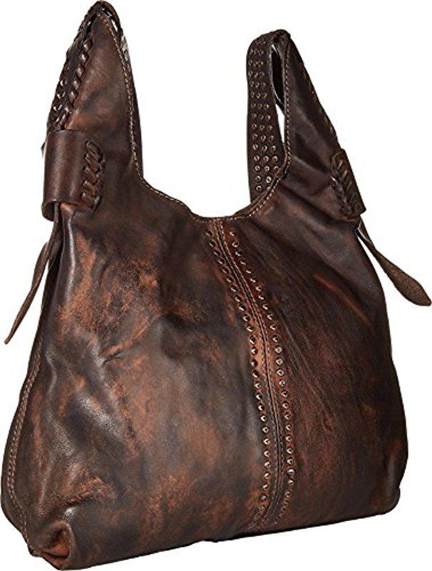 Frye Samantha Studded Leather Hobo Bag in Brown | Lyst