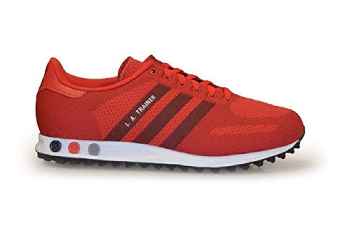 cáncer Península A tiempo adidas La Trainer Weave Trainer in Red for Men | Lyst UK